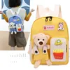 Sacos da escola de lona do urso dos desenhos animados para gilr cute crianças kindergarten schoolbags crianças mochilas meninas meninas book sacos back pack 220425