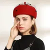 Berets Autumn Wool Fel Fel Hat Beret Winter Warm Retro Lace Fashion Dame Hurtowe grzyb francuskie lolitaberets wend22