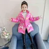 3 Colors Cute Bear Girls Coat Winter Warm Jackets For Girls Hooded Parka Long Waterproof Outerwear Children Clothes 2-8Y J220718