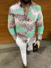 Camicie casual da uomo Stile Raso di seta Stampa digitale Camicia da uomo slim fit a maniche lunghe con stampa floreale 220913