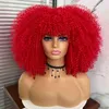 Parrucche sintetiche per capelli Cosplay Capelli corti Parrucca riccia afro crespo per donne nere Cosplay Bionde Parrucche sintetiche naturali Ombre africane Glueless Alta temperatura 220225