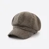 Bérets Wuaumx 2022 Twill Sboy Cap Pour Hommes Femmes Automne Tweed Chapeau Octogonal Vintage Artiste Détective Chapeaux Rétro Casquettes De Baseball ChapeauBérets