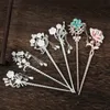 Vintage Chinesischen Stil Haar Stick Frauen Metall Strass Haarnadeln Stäbchen Haarnadel Frau Schmuck Haar Clip Zubehör