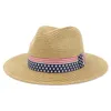 Wide Brim Hats Summer Beach Casual Personalized Sun Ribbon Straw Hat British Style Fashion HA117Wide Chur22