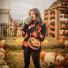 Kvinnors tröjor 2022 Autumn Winter Halloween Party Pullover Fairy Grunge Pumpkin Tröja Teknikkvinnor Kvinnor Knit Topp Löst långa ärmar Streetw