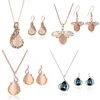 Jewelry Sets Collar colgante para mujeres Elegantes pendientes de dhinestone dhinestone Joyería 473 D3