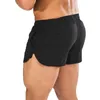 Pantaloncini da uomo da uomo 3 pollici palestra bodybuilding corsa allenamento leggero elastico in vita con orlo divisoUomini