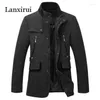 Men's Wool & Blends Jacket Men Casual Coat Slim Fit Jackets Fashion Outerwear Man Spring Autumn Overcoat Pea Plus Size 3XL