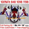 Endurching de inyección para Ducati 848 1098 1198 S R 848R 1198R Cuerpo de carrocería 163NO.36 848S 1098S 2007 2008 2009 2010 2010 2012 1098R 1198S 07 08 09 10 11 12 Cuerpo OEM GRABE