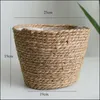 Paniers De Rangement Organisation De La Maison Housekee Jardin À La Main En Rotin Plante Naturelle Tissé Panier Titulaire Doublure Jardinière Pots Pot De Fleurs Organiser