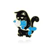 Spilla serie gatto bianco nero Ali d'angelo arrabbiato Il gatto con gli stivali Spilla smaltata animale gatto Abbigliamento Distintivo bavero Regalo gioielli per bambini4468651