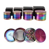 Wholesale Herb Grinders Smoking Accessories With Unique Logo Multi Colors 4 Layers 4 Specifications Zinc Alloy For Glass Bongs