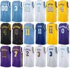 Siebdruck Basketball Draft Pick Max Christie Jersey Austin Reaves 15 Russell Westbrook 0 Avery Bradley 20 Malik Monk 11 Stanley Johnson Gelb Schwarz Weiß Lila