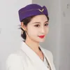 Berets Damen Stewardess Kostümzubehör Flugbegleiterin Hut mit Stewardess Cosplay ZubehörBerette