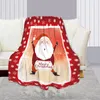 Blankets Snowflake Cartoon Printed Red Flannel Blanket For Kids Adults Merry Christmas Gift Warm Soft Cover Carpet Sofa Bedding CarBlankets