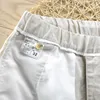 Italien Pure Linen Casual Elastic Waist Fashion Shorts för män Kort 3038 Size Masculino Bermuda Masculi 220630