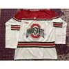 CeUf Ohio State Buckeyes Jersey de hockey sobre hielo bordado para hombre cosido Personaliza cualquier número y nombre Jerseys