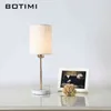 Botimi Europe bordslampa med tyg lampskärm för sovrum sovrum vit svart skrivbord lampor moderna vardagsrum armaturer h220423