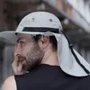 Femmes hommes randonnées chapeau de pêche extérieur sport solo uv protection face cachoir de rabat de couchage réglable 220813