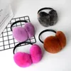 BERETS FACTORY POSITY CHOSATE Autumn and Winter Real Rex Fur Ladies Cute Ear Protection Warm Bag Plush Earmuffs Justerbaraberets Beretsberets