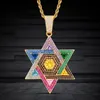 Chains Women/Men Necklace Zircon Jewish David Of Star Pendant Vintage Religious Long Chain Israel Jewelry Classic Happy HanukkahChains