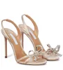 Elegant stil babe sandaler skor kristall b￥gar utsmyckade kvinnor h￶g h￤l satin vit svart naken slingback lady party br￶llop pumpar eu35-43