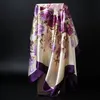 Lenços de moda para mulheres cetim lenço de lenço de lenço de lenço feminino 90 90cm xales quadrados e envoltórios hijab ladrões