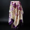 Fashion Print Scarves For Women Satin Kerchief Head Scarf Female 90 90cm Square Shawls And Wraps Hijab Scarfs Ladies