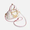 Klassisk hink handväska utskrift pu försäljning designer handväskor berömda märken 2022 tote väska lyxkedja hög kvalitet axel axel