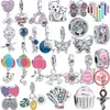 925 Srebrny koralik Fit Charms Pandora Charm Bransoletka Kolorowa balony wiewiórka królika przestrzeń astronauta delphin dangle charmes ciondoli major biżuteria