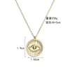 Pendanthalsband Vintage Titanium Steel Plated 14K Gold Coin Round Card Necklace Fashion Jewelry Gift Offelldig