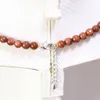 Chaînes naturelles couleur or pierre grès 6-14mm perles rondes collier à faire soi-même pour les femmes chaîne tour de cou bijoux 18 pouces B614chaînes chaîneschaînes guérir