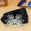 Belts Fashion Wide Waist Belt Adjustable Faux Leather Butterflies Buckle Women For DressBelts Smal22