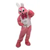 Halloween Pink Rabbit Mascot Costume Top Quality Cartoon Anime Theme Character vuxna storlek Julkarneval födelsedagsfest utomhusdräkt
