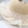 Chapeau de princesse en paille pour bébé fille, casquette de plage, en dentelle, protection solaire, Panama, chapeaux seau pour enfants, accessoires pour filles de 2 à 5 ans