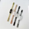 Dubbele rij ketting metalen horlogeband voor xiaomi mi band 7 polsband armband miband 6 5 4 3 nfc lus vervangbare slimme accessoires