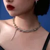 Подвесные ожерелья модные блестящие цирконевые стразы Цирнета Цепный ожерелье INS METAL COLLARES для женских девушек партия