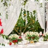 12 PCS 45inch Wisteria人工花シルクの絹のつるの花輪飾り庭園屋外グリーンオフィス壁飾り5993275