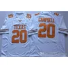 Uf 34 Ricky Williams Texas Longhorns 10 Vince Young 20 Earl Campbell Maglie NCAA College Football con doppia cucitura Nome e numero