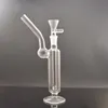 Bongo queimador de óleo de vidro de bolso Cachimbos de água com base de pirex grosso Balanceador claro Heady Recycler Dab Rig Bong com tigela de óleo