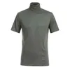 Men Casual Spring Summer T-shirt Solid kleur Korte mouw Turtleneck tops 2022 Nieuwe comfortabele katoenen buitensportoverhemden Y220606