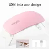 Hem nagellampa 6W mini nagel torktumlare vit rosa uv LED -lampor bärbar USB -gränssnitt mycket bekvämt för hemmet