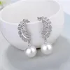 Stud Pearl Woman Earring Feather Earrings Luxury Designer Korean Fashion Quality Jewelry Accessories Kirs22