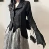 Karrram Camicia nera gotica Yamamoto Stile Camicetta estetica scura Donna Abiti firmati irregolari Emo Alt Abbigliamento Grunge Top Y2k 220725