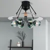 Pendants lampes en verre plafond ventilateur lampe de lampe à télécommande Ventillateur Restaurant de style simple