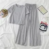 Женские пижамы плюс размер милый дом костюмы с брюками ночная рубашка одежда нижнее белье хлопок наборы летние наряды спать женские 220329