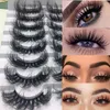 Falsche Wimpern 8pairs leer Großhandel gefälschte Wimpern Langes Wimpern 25mm Nerzflausch dramatisch für Make -up -Eyelashesfalse