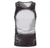 Sublimation blanchi chemises sans manches transfert de chaleur faveur faveur chemise de blanchiment blanchi polyester T-shirts US hommes femmes fournitures F0524