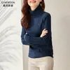 Women's Sweaters Esdon 2022 Loose-fitting Coarse Yarn Solid Blue Sweater England Style Turtleneck Warm Pullovers For Women Clothing Thick