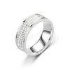 Damen-Diamantringe, drei Reihen voller Kristall, Paarring aus Edelstahl, klassischer Ring für Männer und Frauen, Gold, Modeschmuck